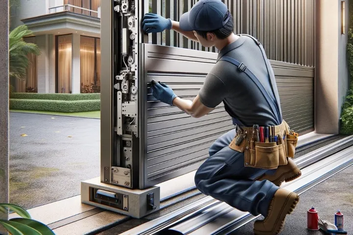 como engrasar una puerta corredera de garaje