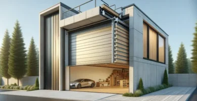 puerta de garaje de panel sandwich corredera